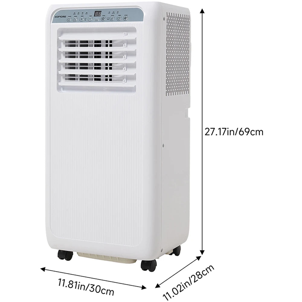 Living and Home 4-in-1 White Portable Air Conditioner with Remote Control 9000BTU